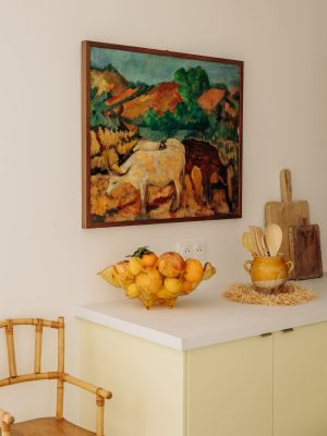 Tableau “Les boeufs” Huile sur toile travail début XXème